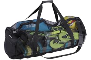 Leberna XXL Mesh Duffle Bag for Scuba Dive or Snorkel Gear, Extra Large Snorkeling Equipment Carry Bag, Ideal for Beach Pool Swimming Free Diving Kayak Spearfishing (Black)