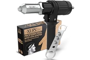 KLRStec Professional Rivet Gun Adapter - Pop Riveter Attachment for Cordless Screwdrivers and Drills - Easy Processing for Pop Rivets