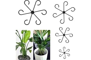 SREBIWO 12 Stück Pflanzenstütze Staudenhalter 4 Größen Staudenhalter Stützring Pflanze Stängelstützen Ring für Pflanzen, Blume, Hortensien, Rosen, Tomaten (Schwarz)