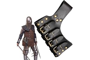 Zankie Rapière médiévale en Cuir - Ceinture Porte-Fourreau en Similicuir,Accessoires Renaissance pour Hommes pour Cosplay, Noël, Accessoire de Performance sur scène, Noir/Arron