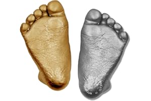 BabyRice Baby Casting Kit Materials - 3D Handprint & Footprint Casts - with Metallic Silver & Gold Paints