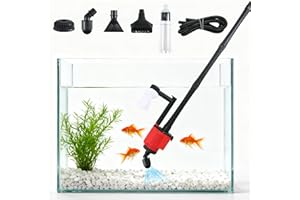 cupeohome Aquarium Gravel Cleaner, Fish Tank Vacuum Gravel Cleaner 28W Electric Aquarium Fish Tank Cleaner for Water Change Remove Dirt Wash Sand Filter Water Circulation and Water Shower
