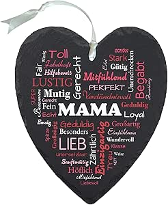 Geschenke 24 Schieferherz Zum Muttertag Herz Aus Worten Liebevoll Bedruckte Schiefertafel Personliches Geschenk Fur Deine Mama Geschenkidee Wand Deko Zum Aufhangen Amazon De Kuche Haushalt Wohnen