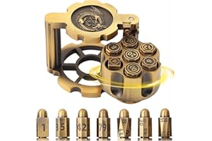 iFCOW Set di 7 dadi poliedrici in metallo a forma di proiettile per i giochi da tavolo TRPG