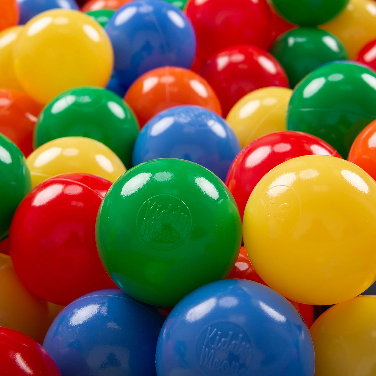 KiddyMoon 700 Palline/7Cm Palline Morbide Colorate Per Piscina Bambini Fatto In EU, Giallo/Verde/Blu/Arancione/Rosso - 1