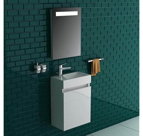 Vbchome Das Moduo Set Slim Grau 40 Cm Waschplatz Badmobel Hochglanz Oberflache Kleines Gastebad Bestehend Aus Waschplatz Und Waschbecken Schmale Badezimmermobel Fur Gaste Wc Amazon De Kuche Haushalt