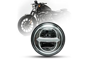 ‎BAMOTOOP bamotoop 5.75 Inch LED Motorcycle Round Headlight E-Approved for Harley Davidson Dyna Street Bob Super Wide Glide Low Rider Night Rod Train Sportster Iron 883 Indian Scout Triumph (Silver)