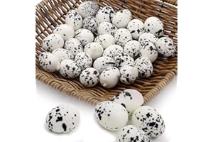 Tuxiaobu Uova di quaglia artificiali per decorazione, realistiche, uova di quaglia finte, imitazione plastica, decorazioni per cucina, casa, feste, pub, tavolo, cestino, fotografia, ornamento – 30