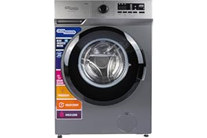 Super General 8 Kg Front Load Washing Machine SGW8250NLEDS, Inverter Motor, 1400 RPM, 15 Programs, Energy Saving, LED Display, 85x47.5x59.5 cm (WxDxH), Silver, 10 Year Motor Warranty