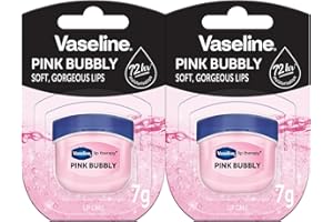 Vaseline Lip Therapy 7G Pink Bubbly | Odywczy balsam do ust zapewniajcy optymalne nawilenie w róowym, bbelkowym kolorze | (Pink Bubbly (2 Sztuki))