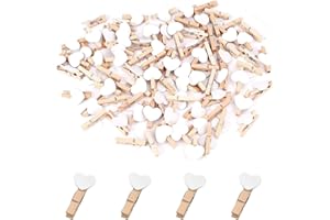 FIZZIX 50 Pcs Mini Wooden Pegs, Colored Craft Pegs for Photos, DIY Projects, Home Decor, Scrapbooking, Clothes, and More, Small Wooden Clips, Multicolor, Pack of 50