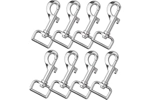 LWTSRP 8 Pezzi Moschettone con Occhio Girevole, Clip Gancio Grilletto Moschettoni, Guinzagli Corda Portachiavi, Moschettone Versatile in Lega di Zinco, per Collare per Cani, Secchio, Amaca, Cavallo