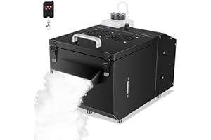 Telbum 1200W Boden Nebelmaschine mit Fernbedienung, Wasserbasierte Nebelmaschine Bodennebelmaschine, DMX 512, Manuelle Steuerung,Timerfunktion, Rauchmaschine für Hochzeit, Party, DJ, Bühne, Halloween