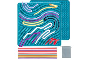 JUGGPENG Dwustronna deska do aktywności sensorycznej, tablica aktywności sensorycznej dla dzieci 3+ i dorosłych, do uspokojenia, lęku, ADHD i autyzmu, do torby podróżnej i 15 sznurków (kolor zielony)