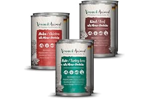 VENANDIANIMAL Venandi Animal - Pienso Premium para Gatos - PAQUEE DE Prueba I 2*Pollo, 2*Pato, 2*Ternera - Completamente Libre de Cereales - 6 x 400 g