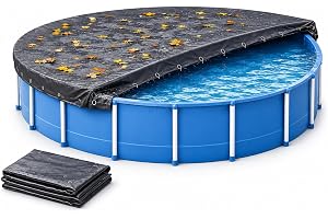 Runt poolskydd – extra stark 200 g/m² presenning – UV-resistent solskydd för sommar och vinter – robust poolpresenning i svar