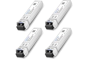 QSFPTEK 4Pack 10GBASE-LR 10G SFP+ Module, Singlemode Fibre Module 1310nm, 10km, DDM LC Mini-GBIC Transceiver for Cisco SFP-10G-LR, Ubiquiti UF-SM-10G, Mikrotik, Netgear, Qnap NAS, D-Link, TP-Link