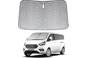 XCBYT Parasol Coche Delantero para Ford Transit Custom 2021-2024, Engrosada Parasol Parabrisas, Plegable Protector Solar Coche, Mantén tu Coche Fresco, Anti UV Rayos y el Calor