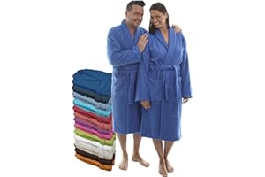 LEBENGOOD Peignoir unisexe pour femme et homme 100% coton éponge américain 400 g avec ceinture, poches, douche, peignoir doux, serviette