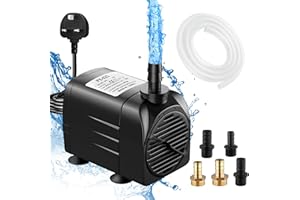 Lnicez Submersible Pump Max 2000L/H 25W, Dry Burning Protection, Ultra Quiet Design, 2.2 m High Lift, Fountain Pump for Hydroponics, Ponds, Aquariums,Garden & More PX-025 (No Light)