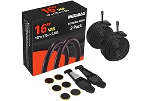 WEIDMAX Cámara de Aire para Bicicleta 16'' x 1.75/2.125 para reemplazo de cámara, con Kit de Herramientas de reparación, Adecuado para la mayoría de Las Bicicletas para niños (Paquete de 2)