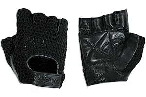 A-Pro Guanti senza dita Biker in pelle morbida pelle bovina motociclo Punk Nero M