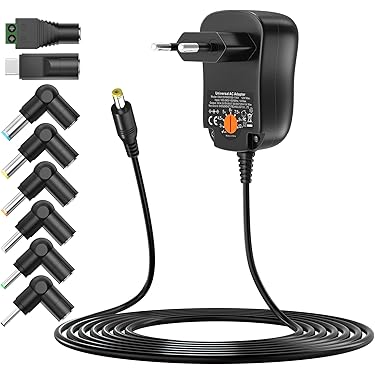 Caricabatteria Universale TOP CHARGEUR 30W Regolabile - Alimentatore DC Con 6 Spine Per Elettronica - Tensione 3V-12V E USB - Foto 14