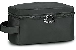 Ecohub Wodoodporna Podróżna Kosmetyczka Męska, Duża Pojemność Kosmetyczka Męska, Torba Do Golenia, Wodoodporna Separacja na Mokro I Sucho Z Recyklingu Kosmetyczka Dla Mężczyzn(Zielony wojskowy)