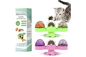 Zabatoco 2 Bolas de Hierba gatera para Gatos, Juguete Giratorio para Gatos, Juguete Giratorio Gatos, Juguete para Gatos y Gatos interactivos, Juguete Giratorio 3 en 1 para la Limpieza de los Dientes