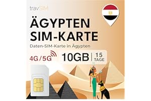 travSIM Ägypten SIM Karte | 10GB Mobile Daten | Hotspot verfügbar | Plan auf SIM Karte für Ägypten ist 15 Tage lang gültig
