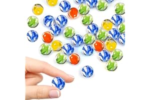 HSYTEK 100 pezzi 14 mm biglie di vetro colorate per bambini, palline di vetro, biglie decorative per giochi di marmo, decorazione per la casa e le piante