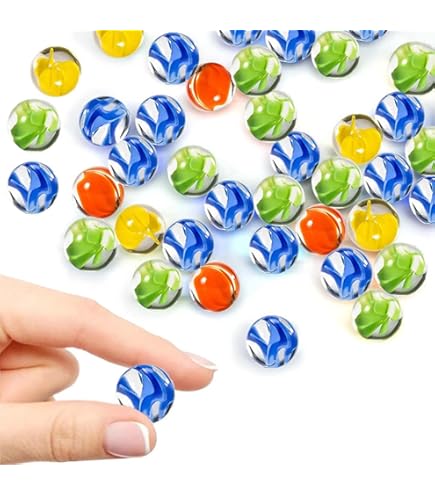 HAKACC Lot De 200 Billes En Verre Colorées Pour Enfants - Jeu De Billes Décoratif - Décoration De Maison Pour Enfants - 14/16 Mm