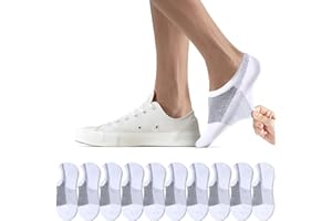 FALARY Calzini Fantasmini da Donna Uomo Corti Invisibili Calze 10 Paia Nero Bianco Grigio