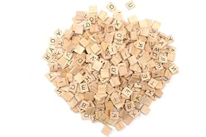 DIYCUT 500 Pièces Petites Lettres Scrabble, Lettres en Bois, Éducatives, pour Enfants, Adapté au Bricolage, Jeux de Société et Apprentissage