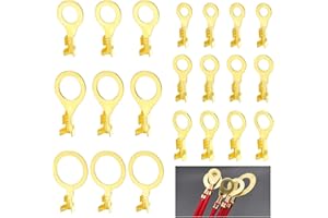 BRELET 300 Pezzi Capicorda Occhiello Elettrici ad Anello M3 M4 M5 M6 M8 M10, Ottone Resistente Terminali a Crimpare ad Anello Isolanti, Connettori Affidabili per Macchinari e Elettronica