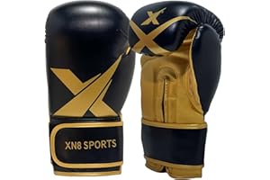 XN8 SPORTS Xn8 Boxing Gloves for Men & Women – Training & Sparring Gloves, Faux Leather, Multi-Layered Padding, Ventilated Palm – Ideal for Kickboxing, Muay Thai, MMA, Karate (8oz 10oz 12oz 14oz 16oz)