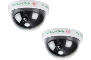 ELVES BEHAVIN' BADLY Set of 2 Naughty Little Xmas Elf Dummy Surveillance Camera with Flashing Light