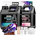 EPODA Resin 64oz/1.9l, Epoxy Resin Kit for Crafts, Bubble Free Casting Resin, 1:1 Epoxy Resin and Hardener, Resin Craft Kits for Beginners with Measuring Cups, Sticks, Gloves and Dropper Pipette