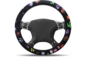 Hwtcjx Coprivolante Auto Universale in Microfibra, Elastico, Traspirante e Antiscivolo - Accessori Auto Interno, Dimensioni Standard 38cm (Multicolore)