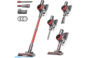 YISORA Aspirapolvere Senza Fili 40KPa, Aspirapolvere Senza Fili Mantiene casa, Autonomia 55 Minuti, Batteria Rimovibile, Aspirapolvere spazzola elettrica per Moquette/Peli di Animali Domestici/Pavimenti