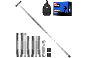 aiGear Tactique Stick/Bâtons de Randonnée | Sac + Outils pour l'extérieur Accessoires | 5/6/7/8 Tubes | Usiné CNC Aluminium Trekking Poles | pour Randonnée Camping Alpinisme