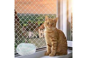 Xyvor 8 X 3M Red para Gatos Terraza De Nylon, Transparentes Red Gatos Terraza, Red Gatos Ventanas, Red Balcon Gatos, Resistentes A La Rotura Y Sin Taladros para Balcones Terrazas Jardines Estanques