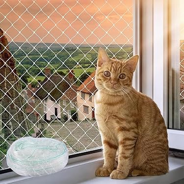 Kattenbeschermingsnet van nylon, 3 x 4 m, zwart, met haken, op maat te snijden, beschermnet voor katten, balkon, scheurvast, geen boren, bescherming voor deuren, ramen Kattenbeschermingsnet van nylon, 3 x 4 m, zwart, met haken, op maat te snijden, beschermnet voor katten, balkon, scheurvast, geen boren, bescherming voor deuren, ramen
