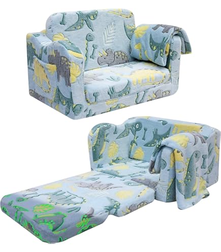Divano Letto Pieghevole Bambini 100x60cm - 2 In 1 Con Schiuma E Cuscino - Foto 6