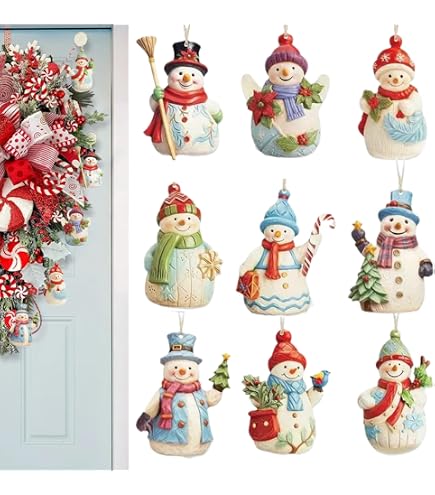 15 Figurines Bonhomme De Neige En Mousse Blanche - Kit DIY Peinture, Décoration Noël, 9,5x6 Cm