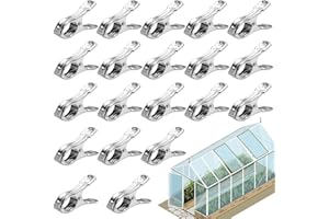 ZORVUJI 20 Pezzi Clips per Serre in Acciaio Inox Resistenti al Vento Accessori per Serra Clip per Telo Ombreggiante Clip di Sostegno per Piante e Accessori per Serra