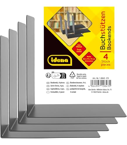 Organisation Bibliothèque étagère Lot De 6 Serre-livres En Acrylique Transparent – Design Minimaliste, Antidérapant, Pour étagère, Bibliothèque, Bureau Ou Chambre. Invisibles Et Solides