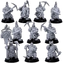 Pack De 10 Personnages Nains Miniatures Highlands - Héros Avec Bases Incluses - Neuf - Fabriqué Au Royaume-Uni