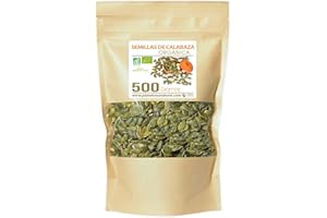 PLANÈTE AU NATUREL Semillas de Calabaza Orgánicas - 500g - Curcubita pepo - Semillas Enteras, Decorticadas, Sin sal