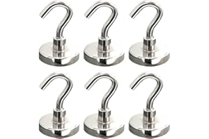 ZFYQ Gancio Magnetico, 32MM 38KG 83lbs Potente Magnete al Neodimio Supporto a Gancio per gli Accessori di Cucina Casa Portaoggetti e Organizzazione, 6 Pezzi